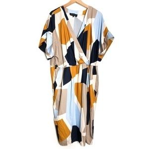 Eloquii Geometric Print Mini Dress - Multicolor